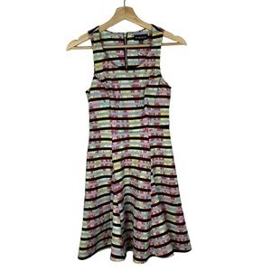 My Michelle Colorful Floral & Stripe Scuba Mini Dress 3